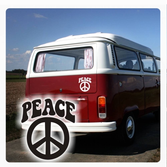 Peace 60iger 70iger Jahre Retro Auto Aufkleber Hippie Style A2053
