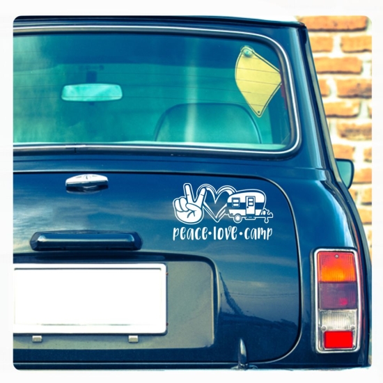 Peace Love Camp Aufkleber Wohnwagen Caravan Auto Sticker WoMo444