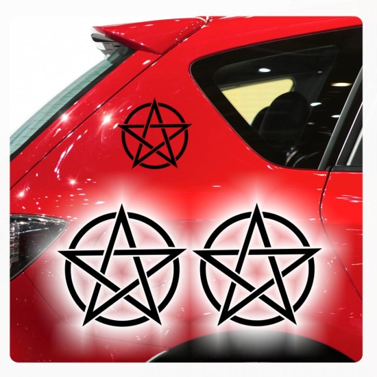 2er SET Pentagramm Aufkleber Sticker Autoaufkleber Hexe A065