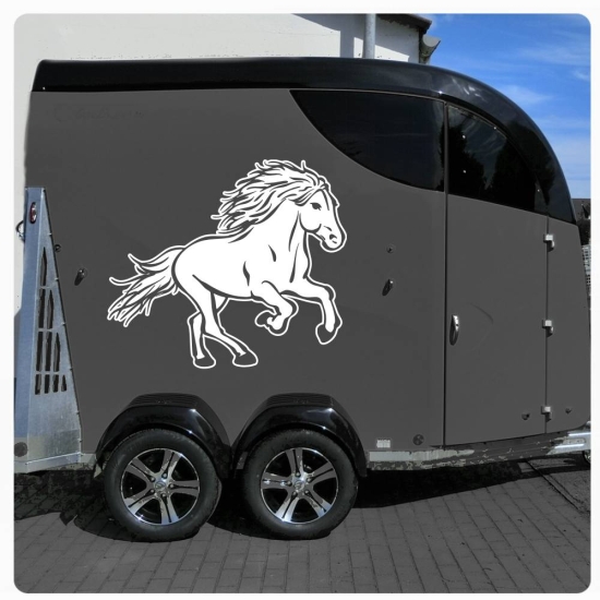 Island Pony Pferdeanhänger Pferdetransporter Aufkleber Sticker Auto Pferd Pferde PFA030