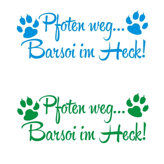 Pfoten weg... Barsoi im Heck Auto Aufkleber Autoaufkleber Pfoten A941