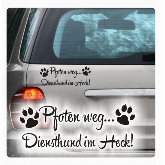 Pfoten wegDiensthund im Heck Auto Aufkleber Hund Sticker Pfote