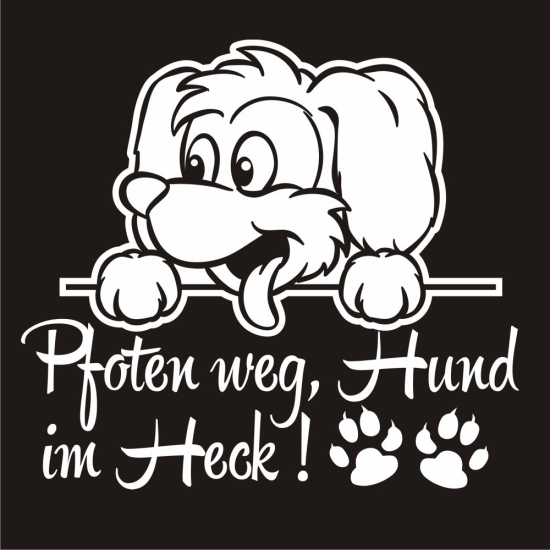 Pfoten weg, Hund im Heck! Autoaufkleber Hundeaufkleber Sticker Auto A2091