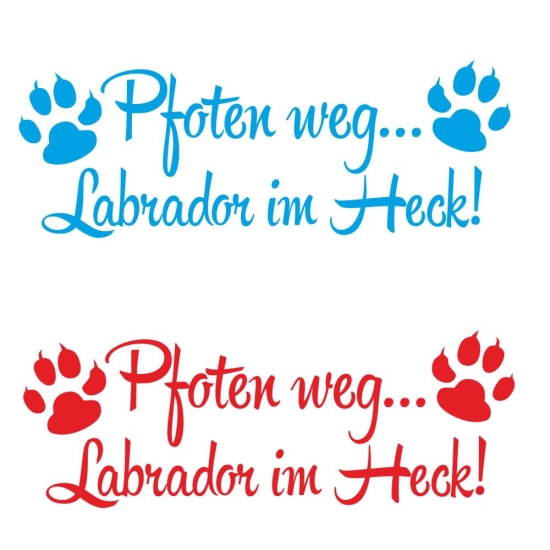 Pfoten weg... Labrador im Heck Auto Aufkleber Autoaufkleber Sticker A2098