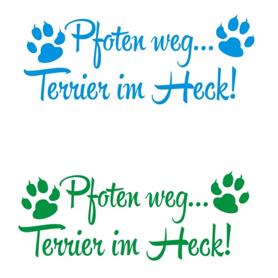 Pfoten weg... Terrier im Heck Auto Aufkleber Sticker Autoaufkleber Pfoten A4029