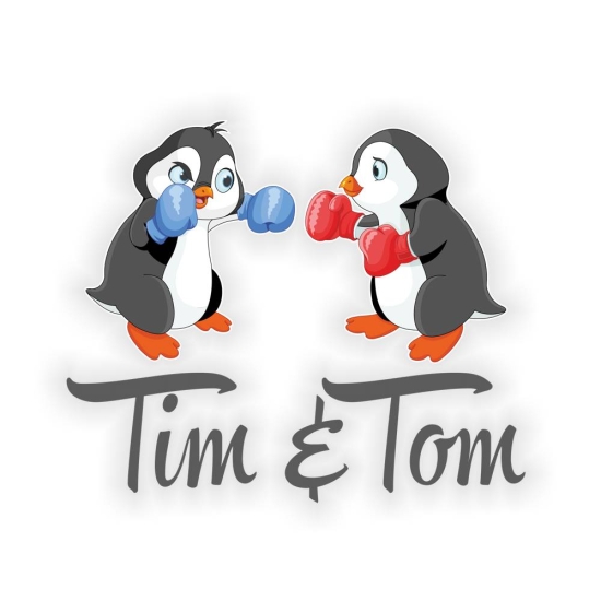 Türaufkleber Pinguin Geschwister Name Digitaldruck WandtattooTürtattoo DT141