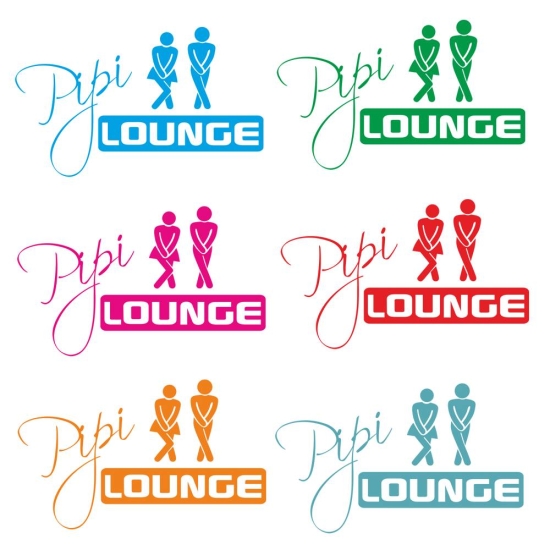 Tür Aufkleber Pipi Lounge Wandtattoo Türaufkleber Sticker T046