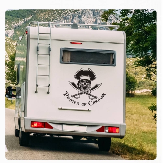 Pirates of Caravan Skull Pirat Wohnmobil Aufkleber Wohnwagen Sticker WoMo263