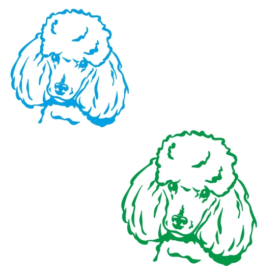 Preview: Pudel Zwergpudel Auto Aufkleber Sticker Hund Pfoten A4100
