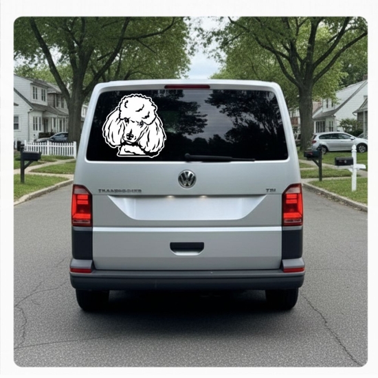 Pudel Zwergpudel Auto Aufkleber Sticker Hund Pfoten A4100