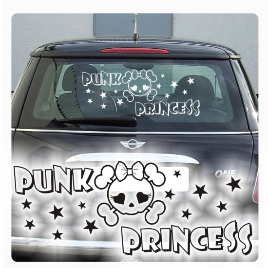 Punk Princess Skull Girl Rockabilly Sticker Auto Aufkleber Autoaufkleber A2086