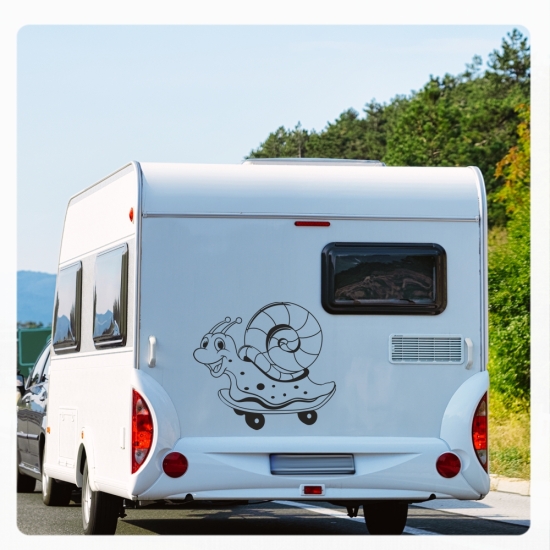 Wohnmobil Aufkleber Rennschnecke Wohnwagen Sticker WoMo Caravan WoMo182