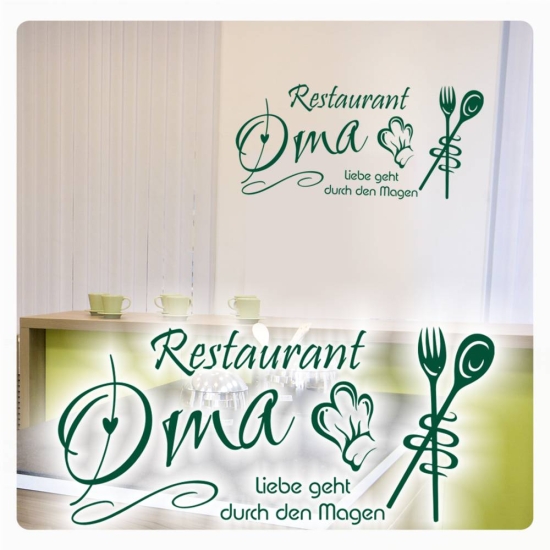 Wandtattoo Restaurant Oma Liebe Wandaufkleber Küche W1050