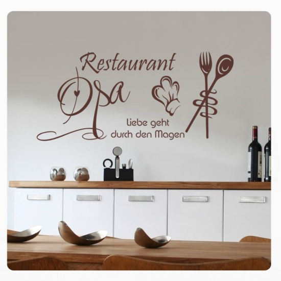 Wandtattoo Restaurant Opa Liebe Wandaufkleber Küche W1051