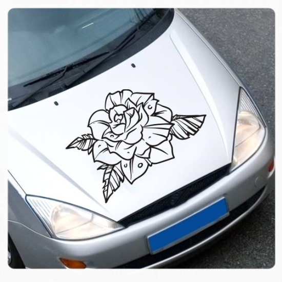 Motorhauben Aufkleber Rose Rosen Autoaufkleber Sticker A634