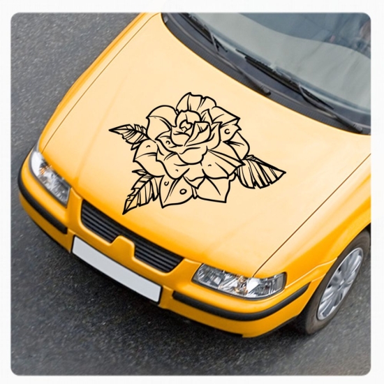Motorhauben Aufkleber Rose Rosen Autoaufkleber Sticker A634