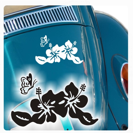 Schmetterling Butterfly Hibiskus Hawaii Auto Aufkleber A063