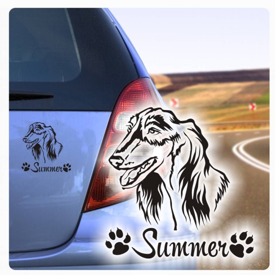 Hundeaufkleber Saluki Auto Aufkleber Persischer Windhund Sticker A279