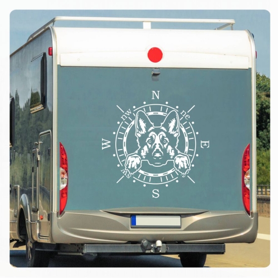 Wohnmobil Aufkleber Kompass Deutscher Schäferhund Wohnwagen Caravan Sticker WoMo450