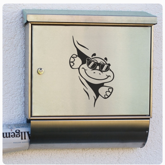 Briefkastenaufkleber Schildkröte cool schaut raus Aufkleber Sticker B023