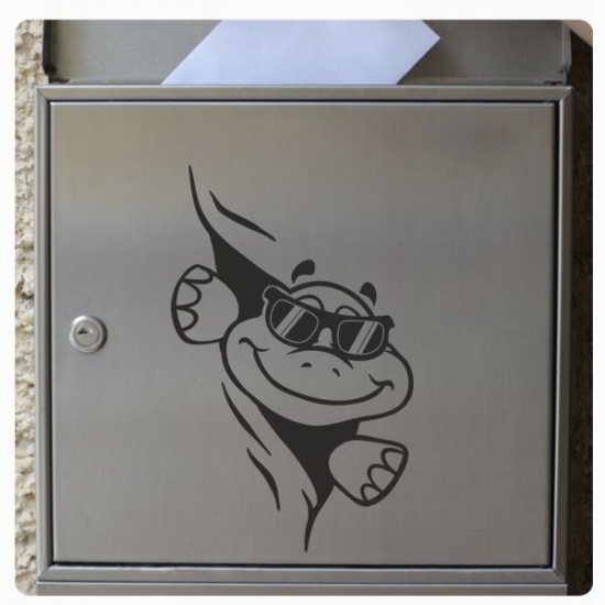 Briefkastenaufkleber Schildkröte cool schaut raus Aufkleber Sticker B023