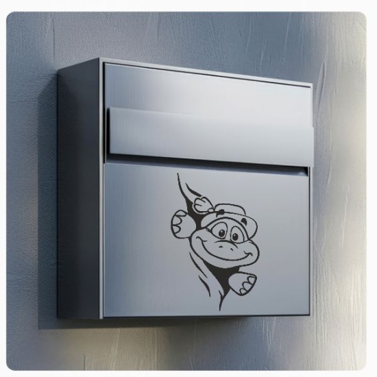Briefkastenaufkleber Schildkröte mit Hut schaut raus Aufkleber Sticker B022