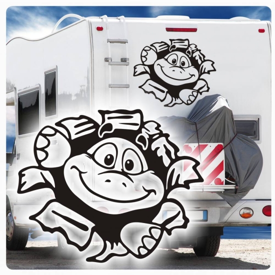 Schildkröte Wohnmobil Aufkleber Wohnwagen Sticker WoMo039