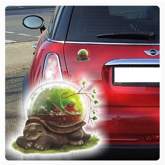 Autoaufkleber schlafende Schildkröte Turtle Auto Aufkleber Sticker Digitaldruck DA052