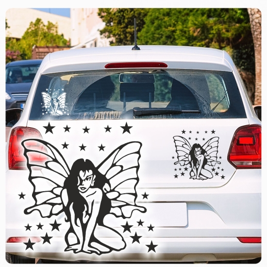 Autoaufkleber Fee Elfe Schmetterling Sterne Auto Aufkleber Tattoo Sticker A238
