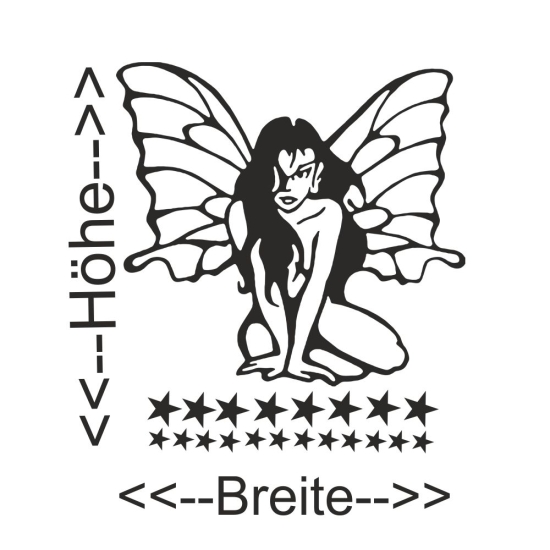 Autoaufkleber Fee Elfe Schmetterling Sterne Auto Aufkleber Tattoo Sticker A238