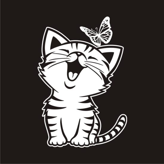 Schmetterling Katze Kitty Kätzchen Autoaufkleber Auto Aufkleber Sticker A775