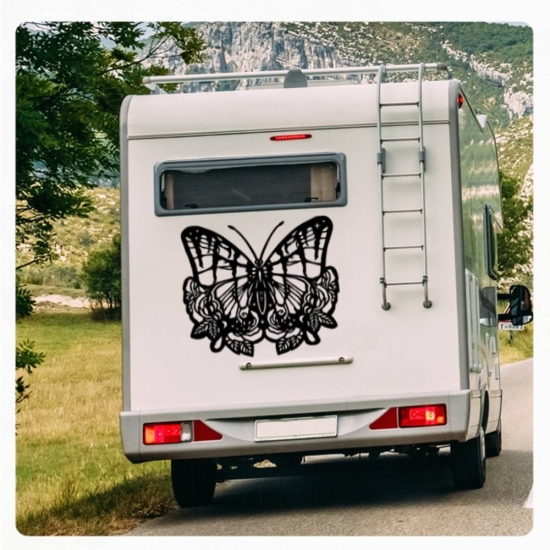 Schmetterling Rosen Butterfly Wohnmobil Aufkleber Wohnwagen  WoMo092