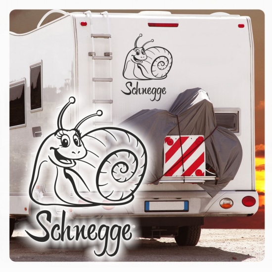 Schnegge Schnecke lustig Wohnmobil Aufkleber Wohnwagen Sticker WoMo190