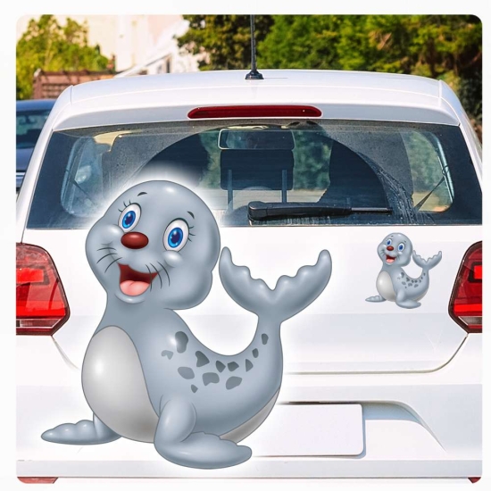 Autoaufkleber Seehund lustig witzig Sticker Auto Aufkleber Digitaldruck DA383