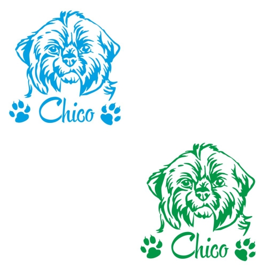 Hundeaufkleber Shih Tzu Wunschname Hunde Aufkleber Sticker A278