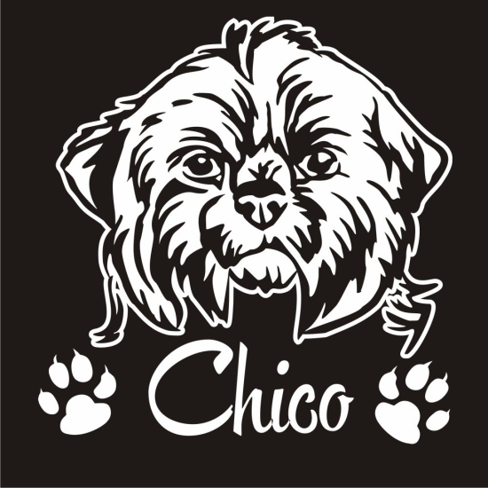 Hundeaufkleber Shih Tzu Wunschname Hunde Aufkleber Sticker A278