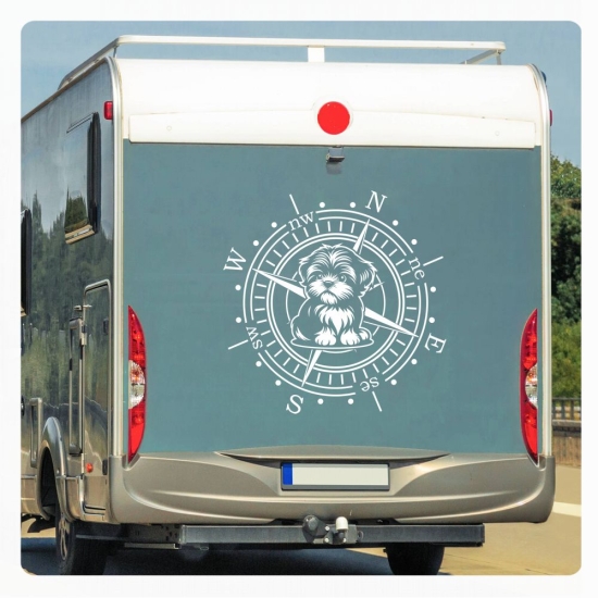 Wohnmobil Aufkleber Shih Tzu Kompass Wohnwagen Caravan Sticker WoMo498