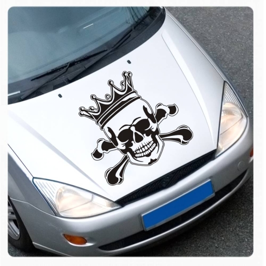 Skull König Autoaufkleber Sticker Motorhauben Aufkleber A2059
