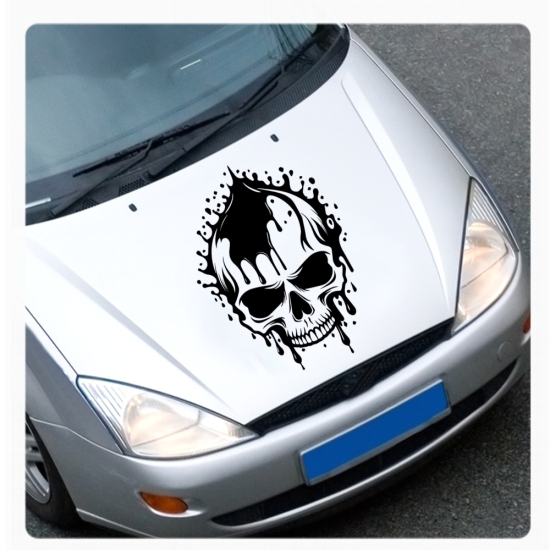 Skull Totenkopf Kleckse Motorhauben Autoaufkleber Auto Aufkleber Sticker A4264