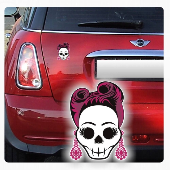 Rockabilly Girl Skull Auto Aufkleber Sticker Digitaldruck DA895