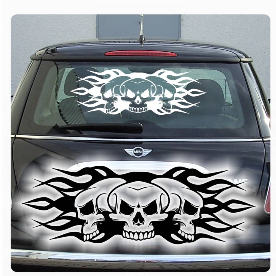 Skull Totenkopf Flames Flammen Autoaufkleber Sticker A919