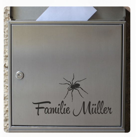 Briefkastenaufkleber Spinne Namen Aufkleber Sticker B010