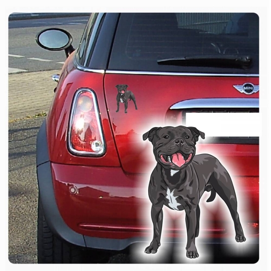 Auto Aufkleber Staffordshire Bull Terrier Hund Pfoten Sticker Digitaldruck DA524