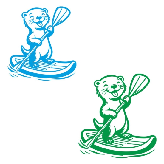 Stand-Up-Paddling Otter Wohnmobil Aufkleber Wohnwagen lustig Caravan Sticker WoMo489