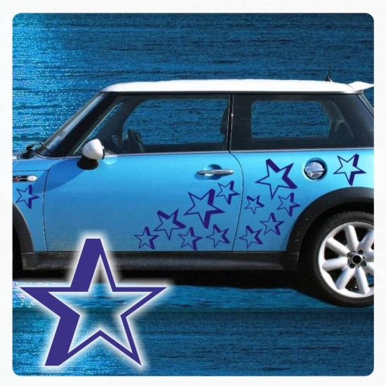 3-D Stern Sterne Stars Auto Aufkleber SET Sticker A072