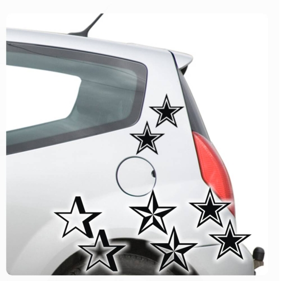 Sternenschweif** 2er XXL Set Retro Auto Aufkleber Sterne Car Tuning Sticker  Motiv Star