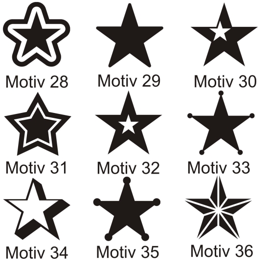 Stern Sterne Aufkleber Auto Autoaufkleber Sticker Stars Tattoo clickstick  A005