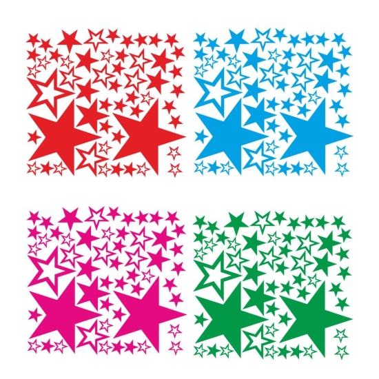 Sterne Stars SET Wandtattoo Wandaufkleber Sticker W004