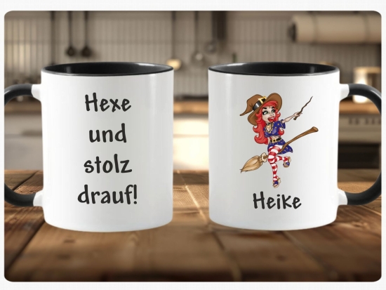 personalisierte Hexe Hexentasse Kaffeetasse Teetasse Kakaotasse Tasse TA001