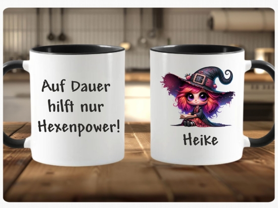 personalisierte Hexe Hexentasse Kaffeetasse Teetasse Kakaotasse Tasse TA003